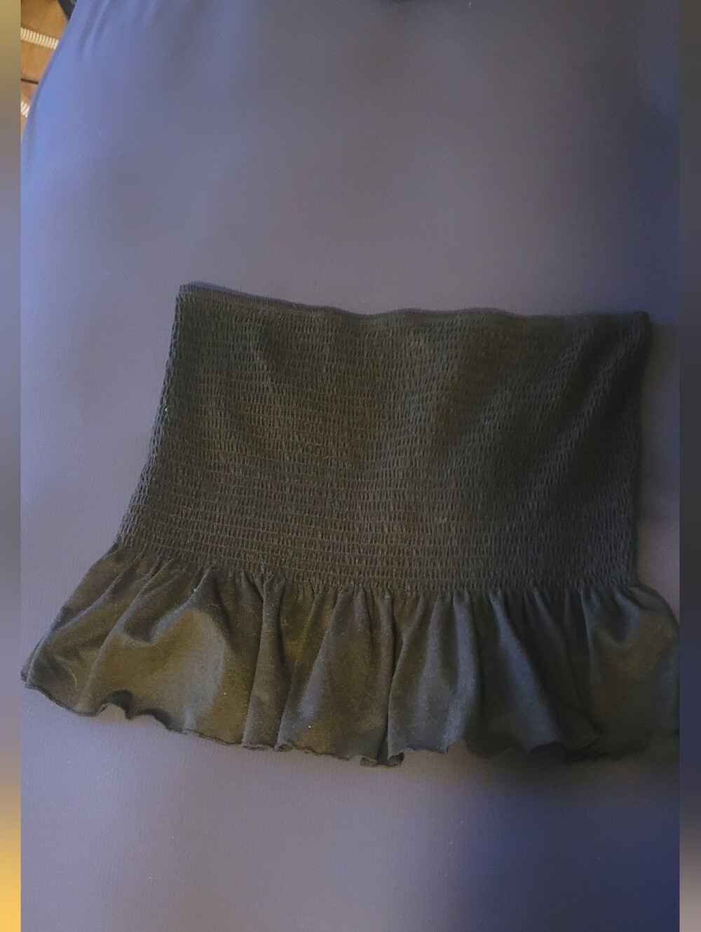 Black Ruffle Trim Tube Top Size Medium